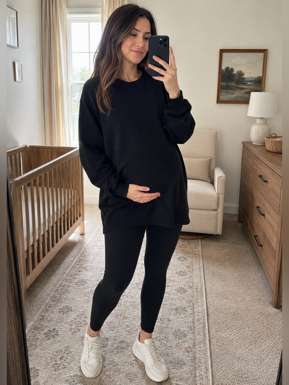 Maternity Time and Tru Black Crew Neck Sweater